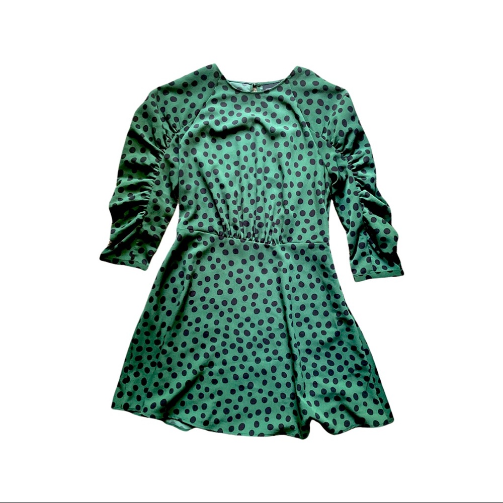 Touch sleeved polka-dot skater dress - Small